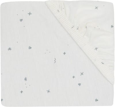 Jollein Baby - Hoeslaken Jersey 70/75x140/150cm - Ledikant Babybed - Zacht Katoen - Twinkling Sea Green