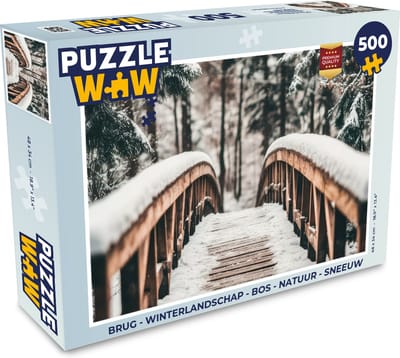 Puzzel Brug - Winterlandschap - Bos - Natuur - Sneeuw - Legpuzzel - Puzzel 500 stukjes