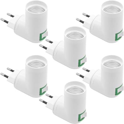 Set van 6 E27 Lampenfittingen met Schakelaar, Verstelbaar, Geschikt voor Keuken- en Garagelicht, AC 230 V, EU Stekker, Ideaal voor Binnenverlichting en Sfeerverlichting