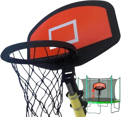Trampoline basketbalring - Sportring kinderen - Buiten spelen - Gemakkelijke montage - 28 cm diameter - Meerkleurig