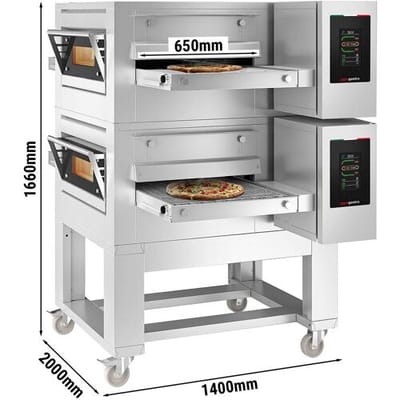 GGM Gastro (2 Stück) Elektro Durchlaufofen - 1400x2000mm - Touch - Bandbreite: 650mm - inkl. Untergestell