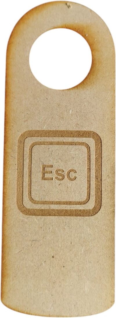 Djemzy - deur bordje - Deurhanger - enter - esc - dubbelzijdig - niet storen grappig - laser gegrafeerd hout - 6 mm mdf