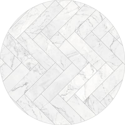 Vinyl | Vloerkleed vinyl rond | Marble love | 95 cm Rond