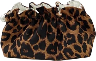 Mode Make-Up Tas voor Vrouwen – Parel Zipper Reisorganisator met Grote Capaciteit, Luipaard Print, Toilettas, Reistas & Cadeau voor Dames
