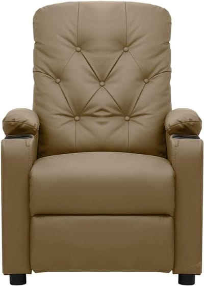 Relaxstoel - Leunstoel Fauteuil - Comfortabel Zitten - Handmatige 3-voudige Verstelling - 785 x 93 x 965 cm - Cappuccino