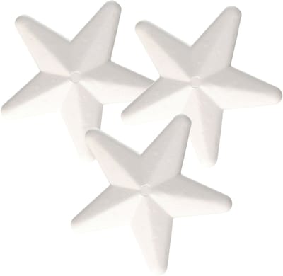 Glorex Piepschuim kerst ster - 3x - 20 cm - hobby knutselen - vormen - figuren - kerstmis - hang decoraties