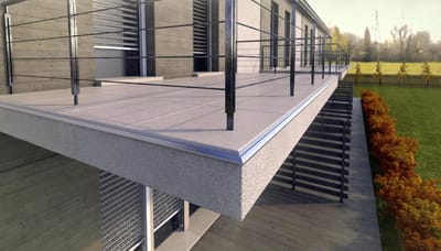 Dakrandprofiel Aluminium - Balkonrand Afwerking - Terrassen Beschermen - Corrosiebestendig Lichtgewicht - 200cm Lengte - Grijs