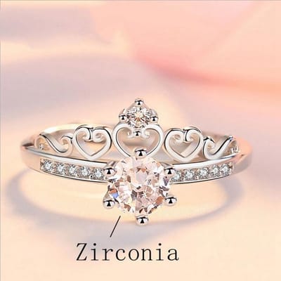 Nieuwe 925 Sterling Zilveren Kroonring Voor Vrouwenliefhebber Mode Verstelbare Zirkonia Moissanite Ring Vrouwen Jubileum Sieraden Cadeau Resizable white
