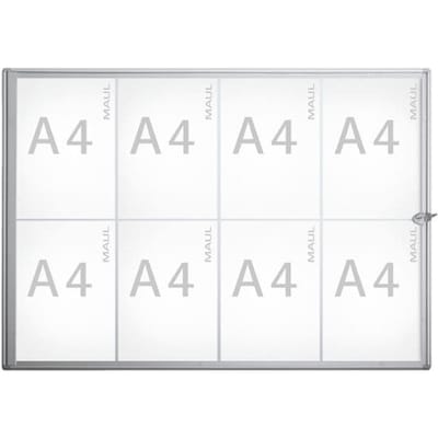 MAUL Vitrine MAULextraslim liggend formaat 8 x A4 aluminium 3.1 x 93 x 65.1 cm zilver