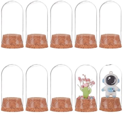 Dailygoods- Glazen Flessen 10 Stuks - Beugelfles - Decoratie - Snoep Opslag - Houten Koepel - 37 x 78 mm - Decoratieve Flessen