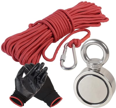 Magneetvissen - Vismagneet hobby - Zoekmagneet - Neodymium magneet - Met touw - Metaalvissen - Outdoor activiteit - Schatten zoeken - Voor kinderen en volwassenen - Hobbyset - Magneet met hoge trekkracht