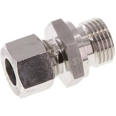 G 1/2'' Buitendraad x 12L RVS Rechte Snijring Koppeling 315 Bar DIN 2353 - FL2S-MC-ST-012G-12-L