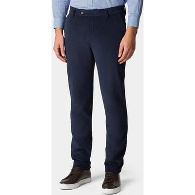 Brooks Brothers Slim Fit Cotton Corduroy Chinos Navy Size: W31 | Chinos Outlet | Heren | Blauw