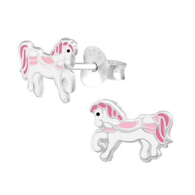 Amanto Kids Oorbellen Frida A -925 Zilver E-Coating - Paardje  - 9x7mm