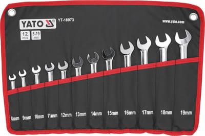 Yato Flexibele Ratelsleutelset – 12-delig – 8–19 mm – 72 Tanden – CrV Staal – AS-DRIVE – Etui