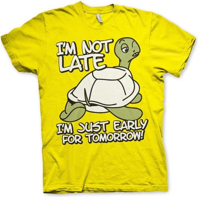 Hybris I'm Not Late, I'm Early For Tomorrow T-shirt geel