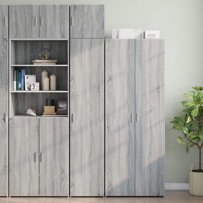 vidaXL - Opbergkast - smal - 40x42,5x225 - cm - bewerkt - hout - grijs - sonoma - eiken