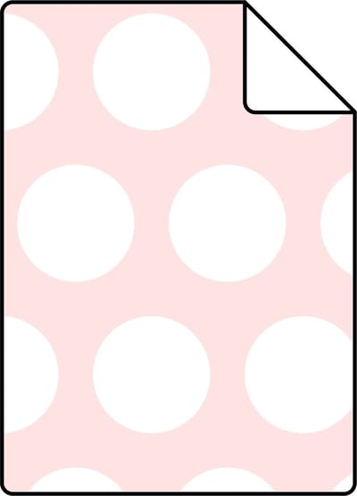 Proefstaal ESTAhome behang stippen wit en licht roze - 26.5 x 21 cm - 128859-S