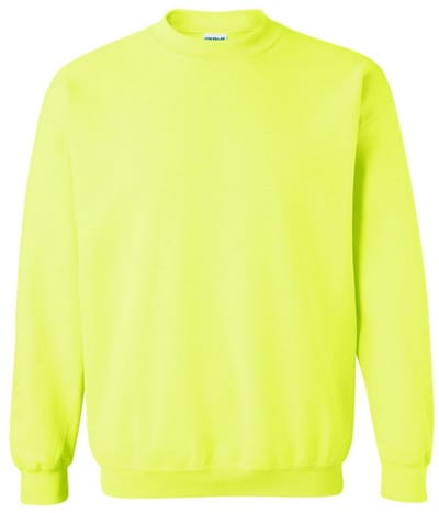 Gildan Zware Blend Unisex Adult Crewneck Sweatshirt voor volwassenen (Veiligheid Groen)