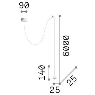 Ideal Lux Archimede Cono hanglamp, wit, metaal