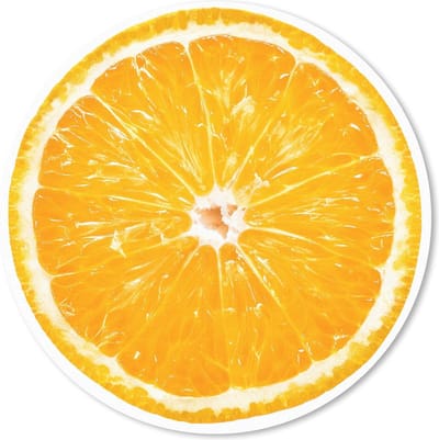 Muismat rond 20x20 cm - Mousepad Sinaasappel - Fruit - Wit - Ronde muismatten