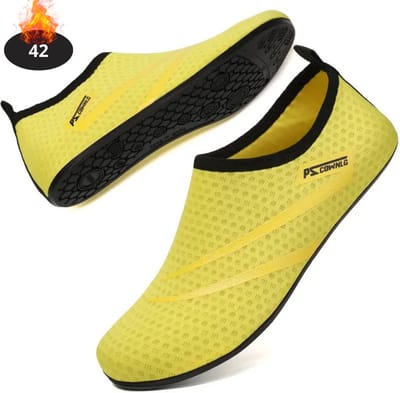Nivard Waterschoenen Voor Kinderen & Volwassenen - Aqua Shoes - Aquaschoenen - Afzwemschoenen - Zwemles Schoenen - Geel - 42