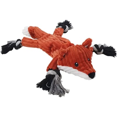 Fox knuffels voor honden met touw Nobby Pet