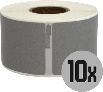 DULA Dymo Compatible labels - Zilver - 99012 - S0722400 - Adresetiketten - 10 rollen - 36 x 89 mm - 260 labels per rol
