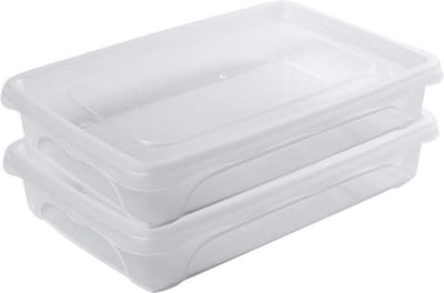 Vershoudbakje - 2x - laag - transparant - 0,5 liter - 18 x 12 x 4 cm - vershouddoosje - Vienna - Vershouddoos bakje