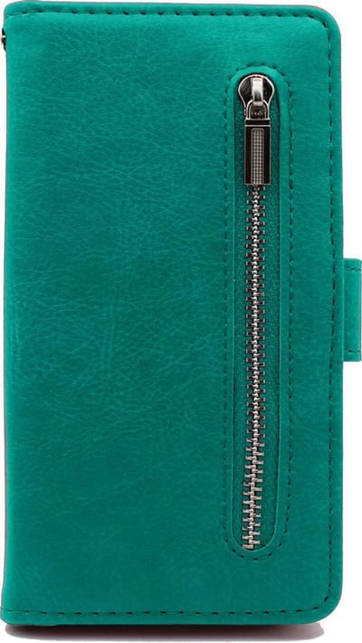 HB Hoesje Geschikt voor Samsung Galaxy S20 Plus - Turquoise - Luxe Kunstlederen Portemonnee Book Case met Rits