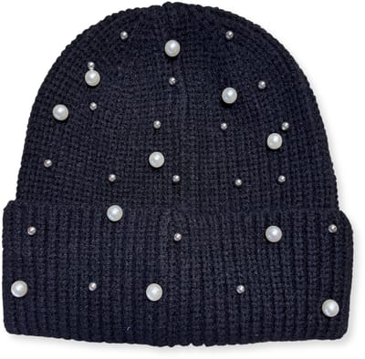 Beanie / Muts Stud Parel - Zwart | Polyacryl | One Size | Fashion Favorite