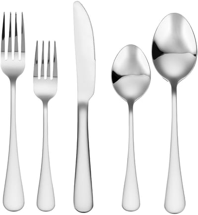 30-Delige Bestekset, Roestvrijstalen Bestek voor 6 Personen, Bestek met Spiegelafwerking, Vaatwasmachinebestendig Servies voor Keuken En Huishouden