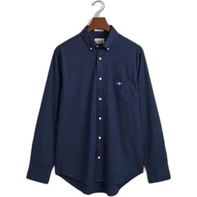 Gant Casual Overhemd Poplin Donkerblauw (navy) - Maat M - Heren - Overhemden Casual