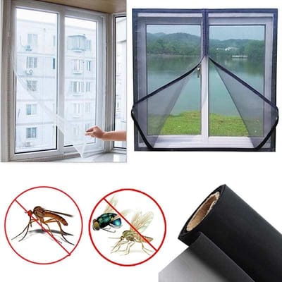 Anti Insectengaas - Muggenhor - Insectenhor - Zelfklevend - Insectengaas - Muggengaas - 200 x 150 cm - Zwart
