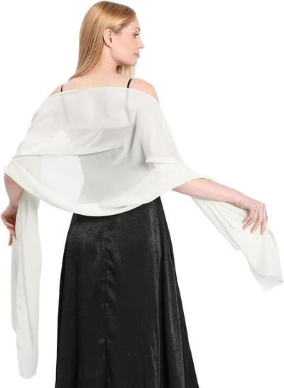 Elegante Sheer Chiffon Sjaal voor Avondjurk - Lichte Dames Neckerchief 200 x 70 cm, Perfect voor Bruiloften en Feestjes