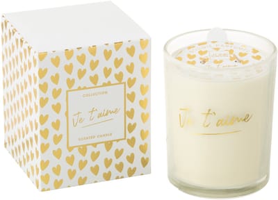 J-Line geurkaars Je T'aime - Ginger & Ylang - glas - goud - large - 70U