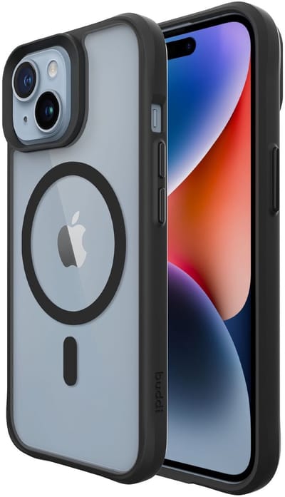 Buddi Hybrid - Hoesje Geschikt voor Apple iPhone 15 / 14 / 13 - Compatibel met MagSafe - Back Cover met Magneet - Magnetische Beschermhoes - Matte Zwart