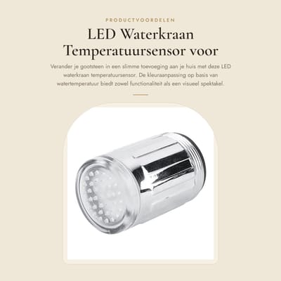 Dailygoods - LED Waterkraan Temperatuursensor voor Keuken en Badkamer