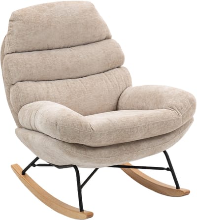 Fauteuil - Relaxzetel - Relaxstoel - Relaxfauteuil - Stoel - Met armleuning - Voor één Persoon - Crèmewit