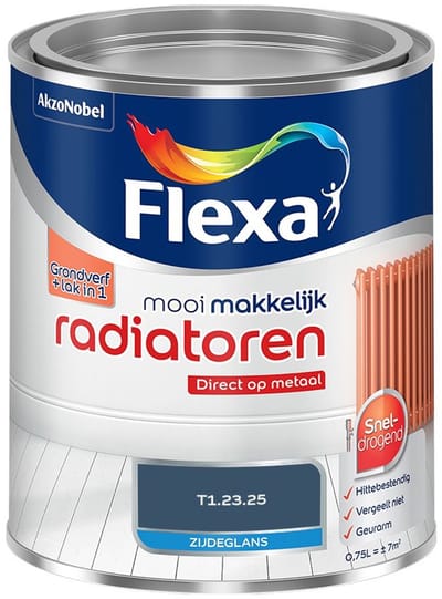 Flexa - Mooi Makkelijk Radiatoren Zijdeglans - T1.23.25 - Mengverf - 750 Ml