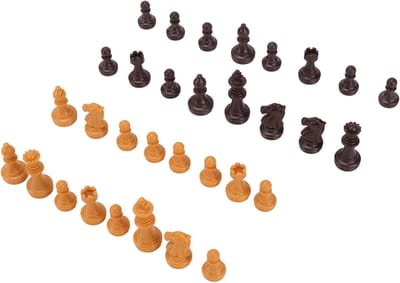 Schaakstukken Vervangingsset - Mini Stukken - Reis Spel - Slagvast Plastic - 49mm Koningshoogte - Hout Kleur