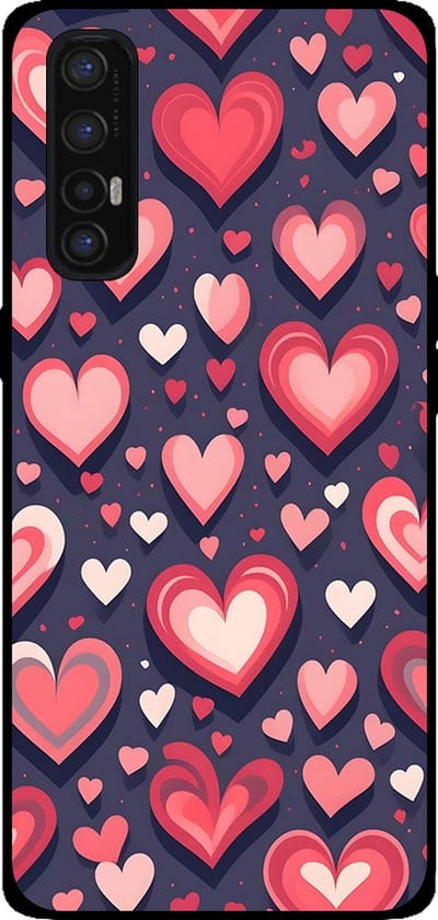 Smartphonica Telefoonhoesje Geschikt voor Oppo Find X2 Neo met Hartjes Opdruk - TPU Backcover Case With Heart Design geschikt voor Oppo Find X2 Neo