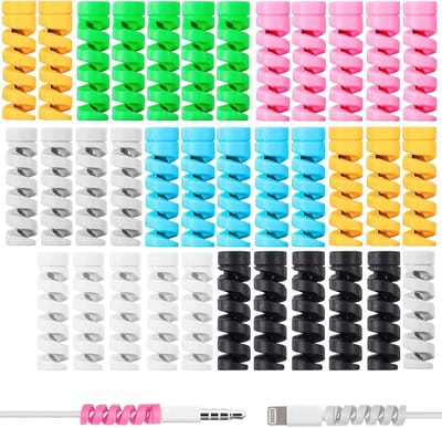 Kabelbescherming voor Oplaadkabels en USB-kabels, 35 Stuks in 7 Kleuren, Geschikt voor Type-C, Lightning en USB, Ideaal voor Telefoon, Laptop en Muis