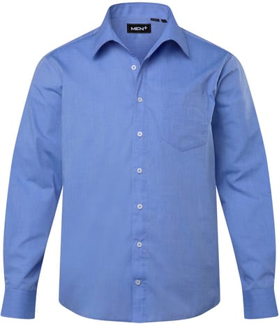 Men Plus - Heren - Businesshemd lange mouwen Easy Care Vario-kraag Comfort Fit - Lichtblauw - Maat 3XL
