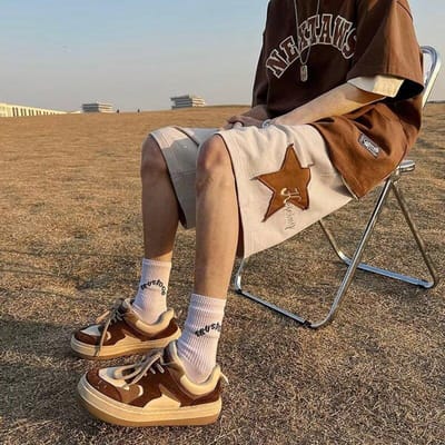 Hip-hop Ster Short Heren Zomer Basketbal Short Sport Casual Veelzijdig Vijf-punts Broek 8XL brown