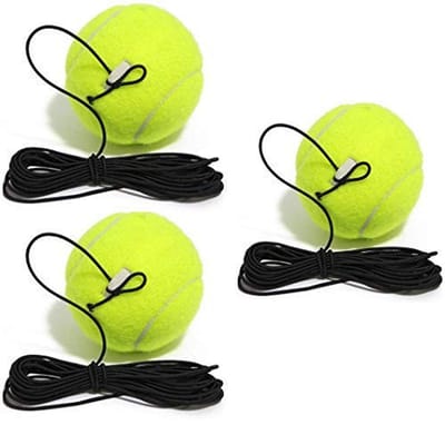 Dailygoods- Tennisballen - 3 Stuks Trainingsballen - Rebound Ball met Snoer - Geschikt voor Binnen/Buiten - Hoogwaardig Rubber/Vilt - Verbeter Reactiesnelheid - Reboundball