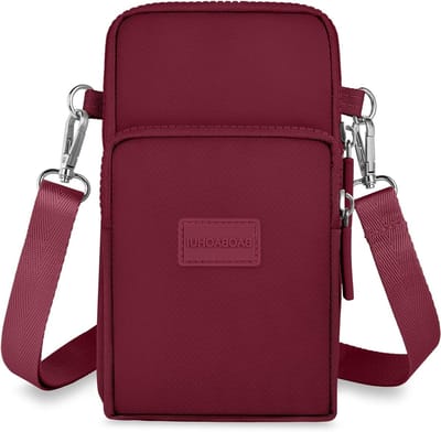 Dailygoods - Aucuu Mobiele telefoon om te hangen, kleine schoudertas met hoofdtelefooningang, portemonnee voor dames, crossbody schoudertas, mobiele telefoontas, verstelbare afneembare schouderriem voor mobiele