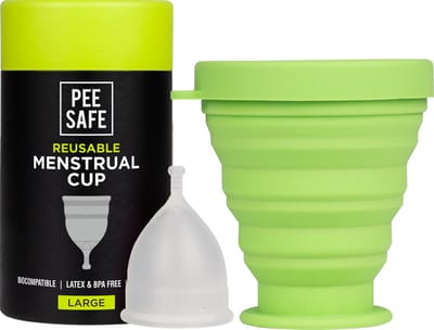 Menstruatiecup Large met Sterilisator/Houder - Hoge Kwaliteit Herbruikbare Menstruatie Cup, Period