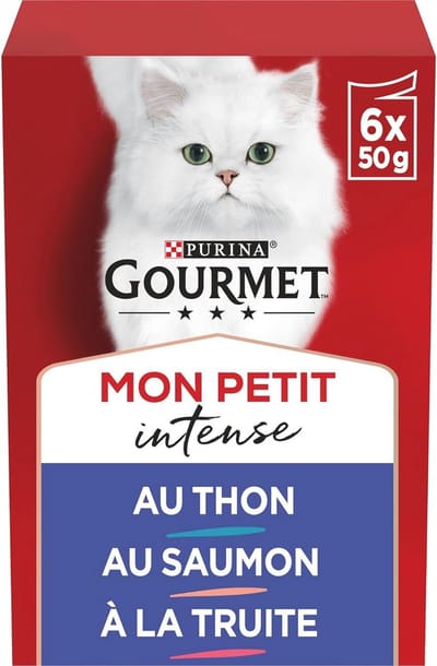 GOURMET Mon Petit met Tonijn, Zalm, Forel Kattenvoer nat 6 x 50g (48 Portiezakje; 2,4kg)
