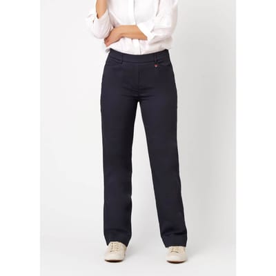 Lichte zomerbroek met wijde pijpen - marine - Gr. 19 van Goldner Fashion